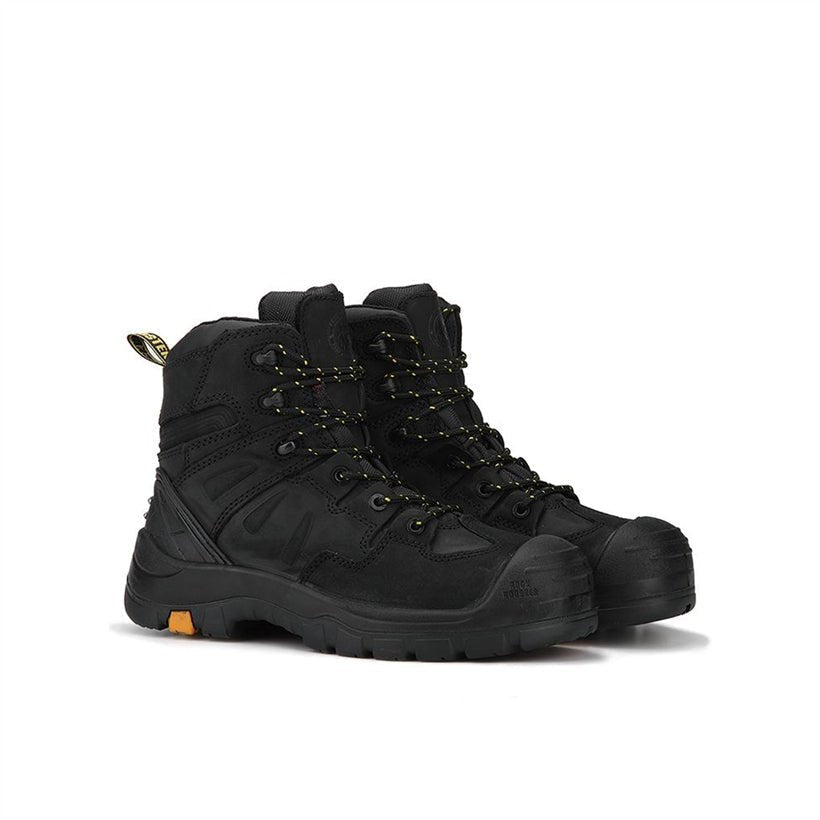 ROCKROOSTER Woodland Black 6 inch Composite Toe Leather Work Boots AK609 - TLW Shoes