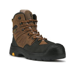 ROCKROOSTER Woodland Brown 6 inch Waterproof Safety Toe Leather Work Boots AK669 - TLW Shoes