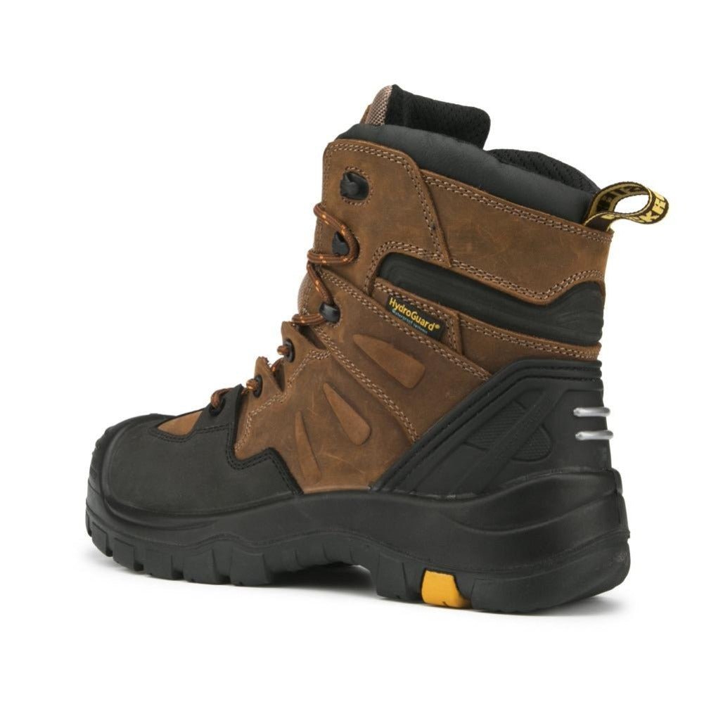 ROCKROOSTER Woodland Brown 6 inch Waterproof Safety Toe Leather Work Boots AK669 - TLW Shoes