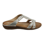 Alora Silver Embellished Slide Flat Sandals - TLW Shoes