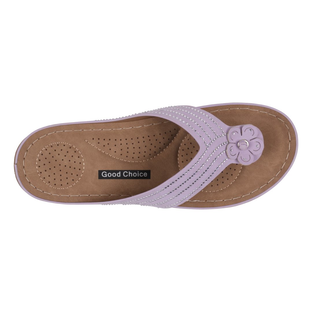 Women's Amari Flower Thong Flat Comfort Sandals - TLW Shoes