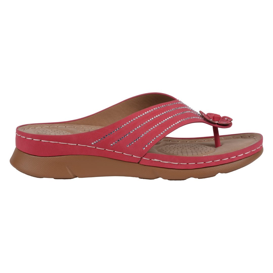 Women's Amari Flower Thong Flat Comfort Sandals - TLW Shoes