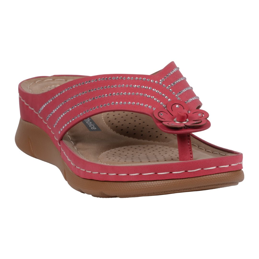 Women's Amari Flower Thong Flat Comfort Sandals - TLW Shoes