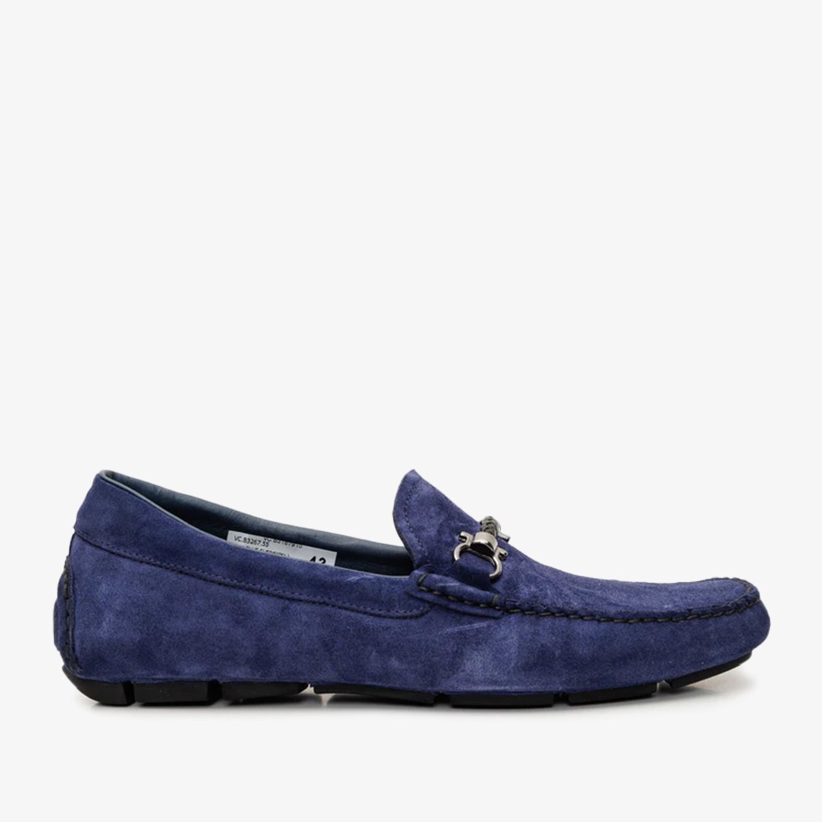 The Bari Navy Blue Suede Leather Bit Drive Loafer Men Shoe - TLW Shoes
