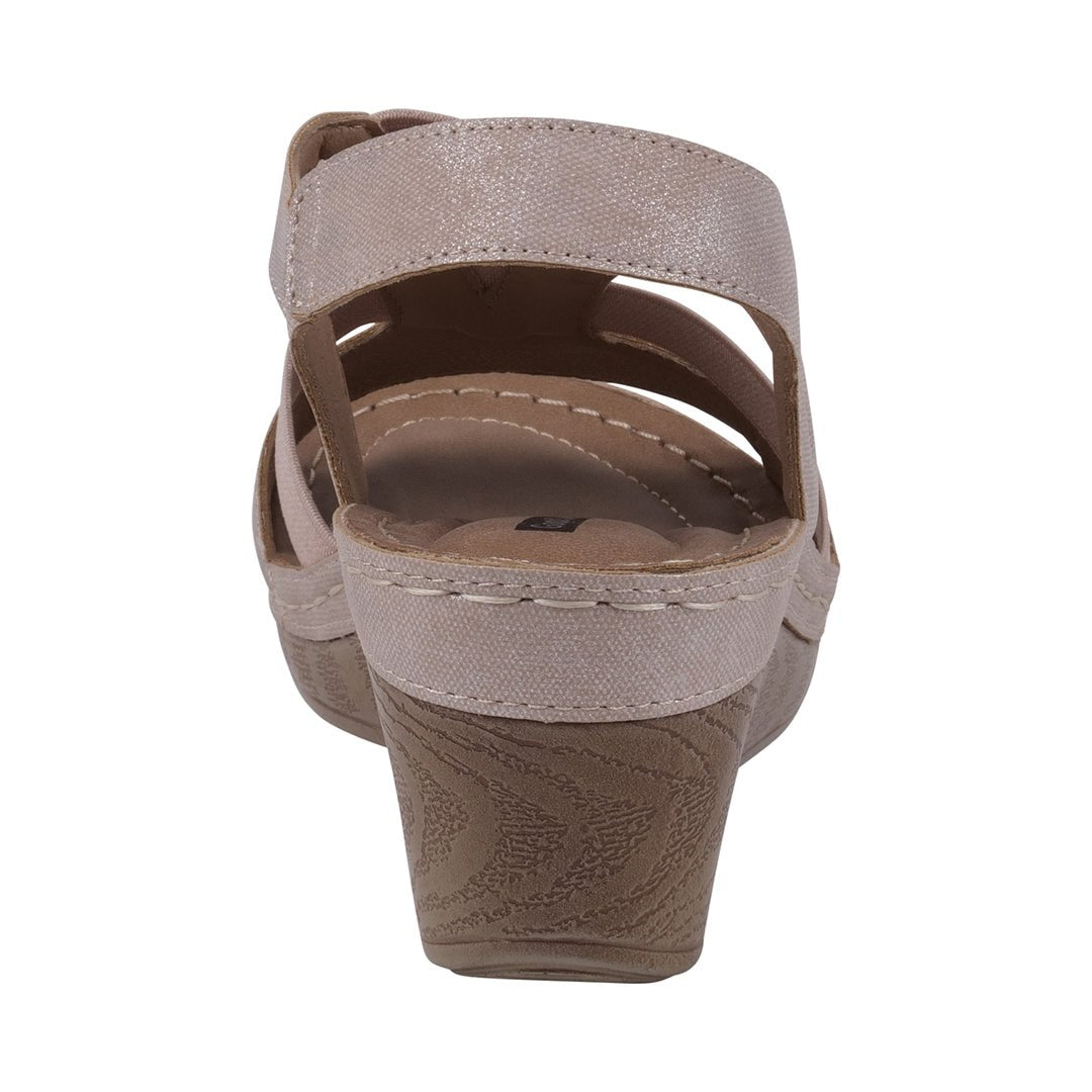 Banks Blush Cut Out Elastic Slingback Wedge Sandals - TLW Shoes