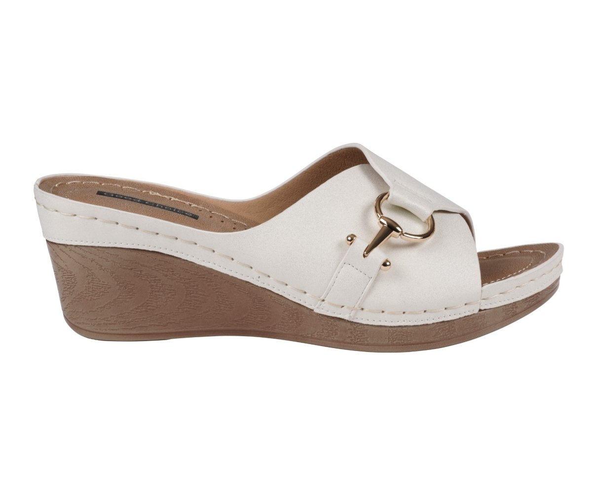 Women's Bay White Wedge Sandals - TLW Shoes