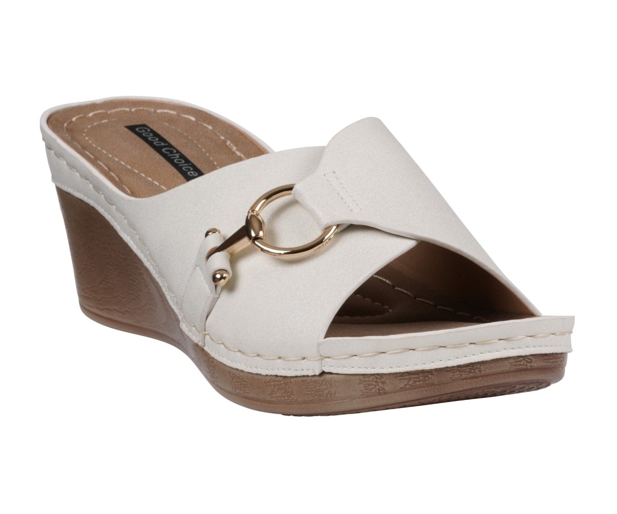 Women's Bay White Wedge Sandals - TLW Shoes