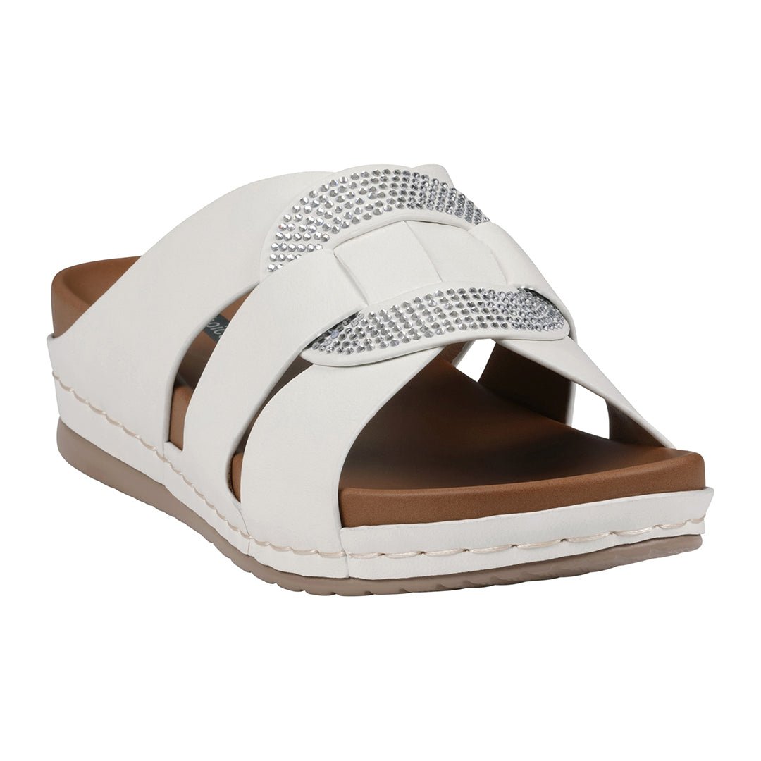 Women's Betsy Nude Embellished Comfort Sandals - TLW Shoes