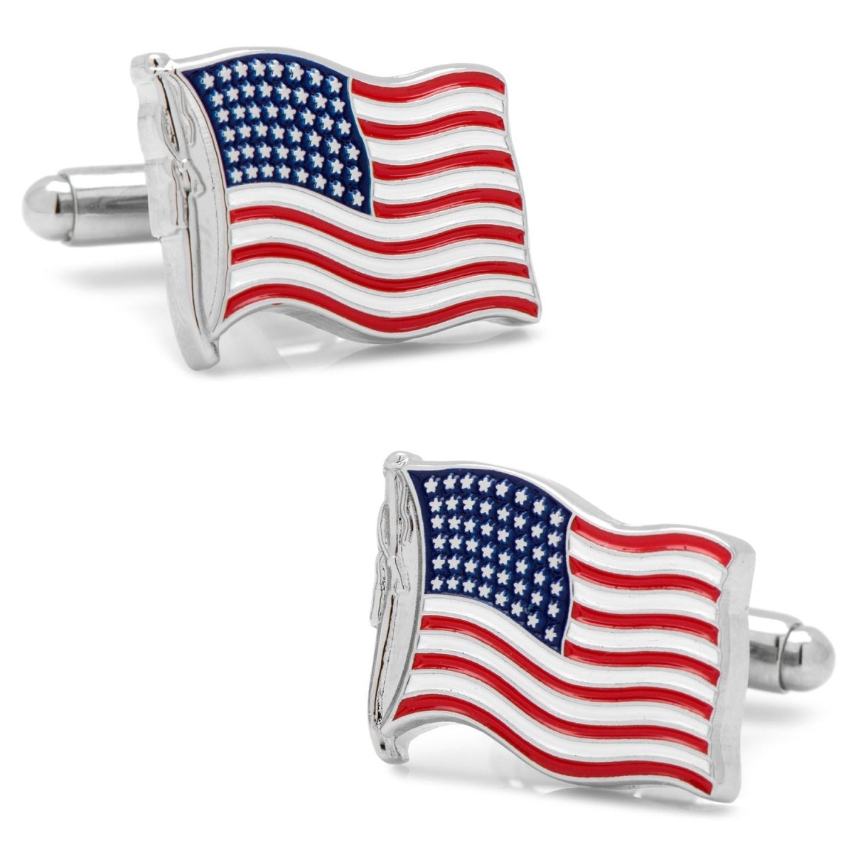American Waving Flag Cufflinks and Tie Bar Gift Set - TLW Shoes
