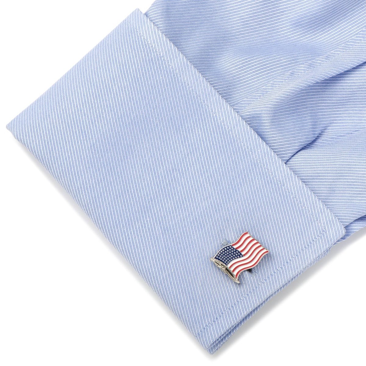 American Waving Flag Cufflinks and Tie Bar Gift Set - TLW Shoes