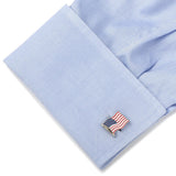 American Waving Flag Cufflinks and Tie Bar Gift Set - TLW Shoes