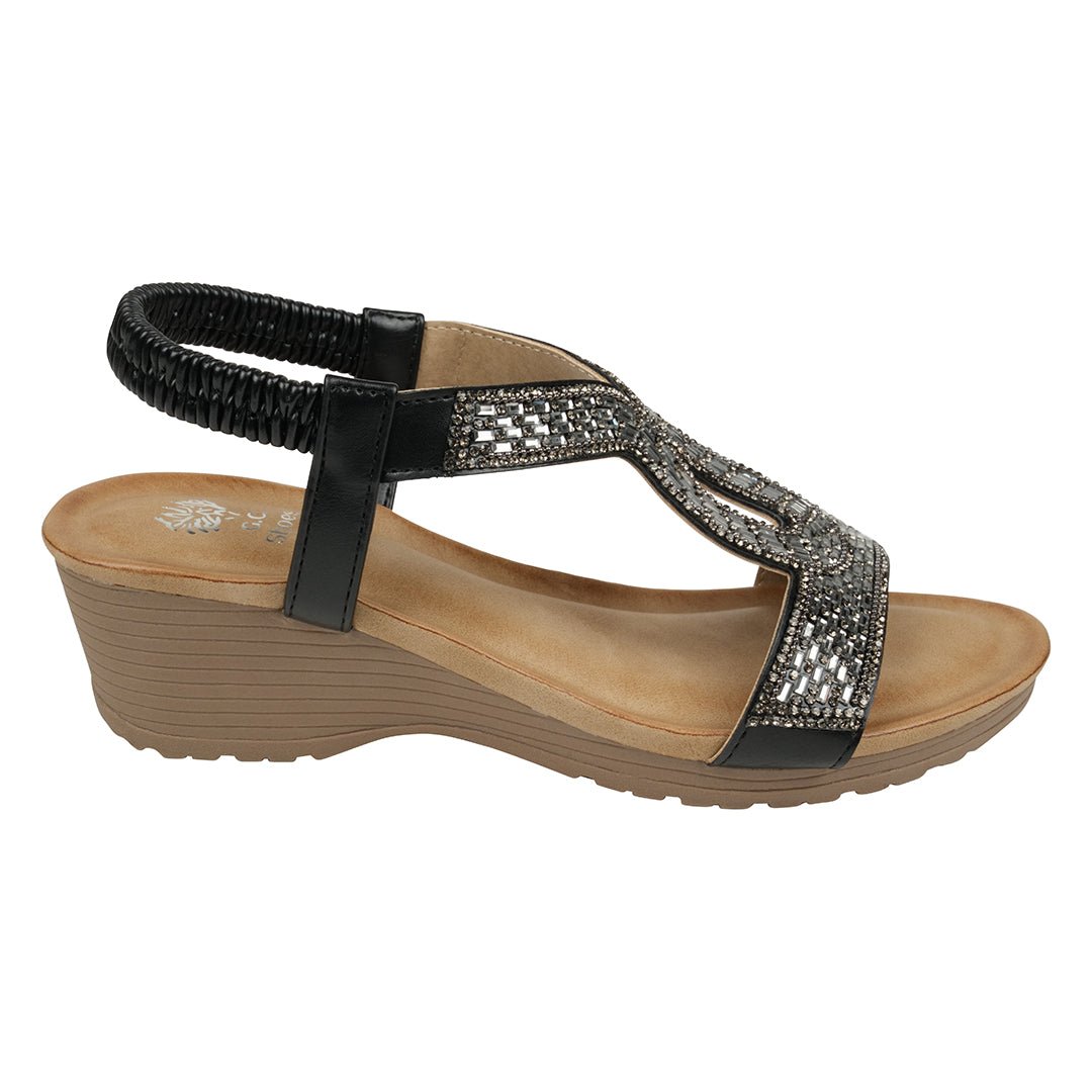 Celestia Natural Cut Out Slingback Wedge Sandals - TLW Shoes