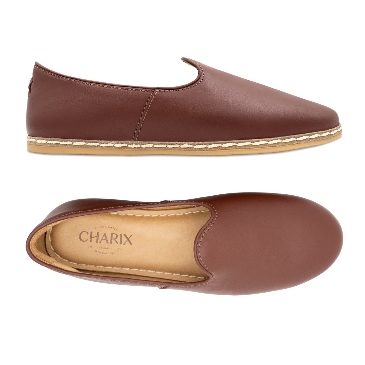 Cognac Slip Ons for Men - TLW Shoes