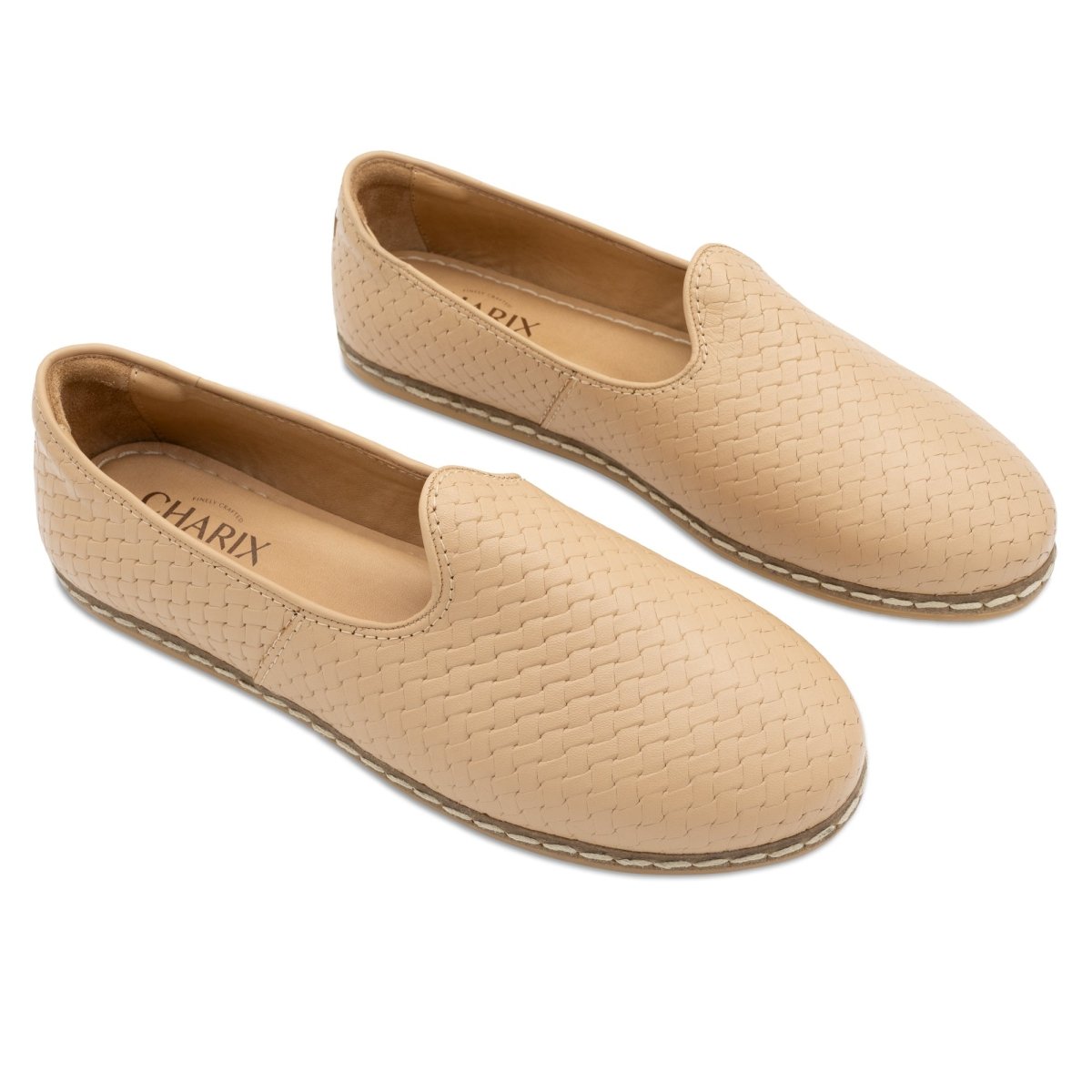 Woven Tan Slip Ons for Men - TLW Shoes