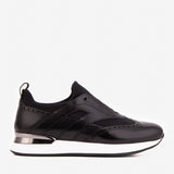 The Arcadia Black Leather Men Sneaker - TLW Shoes