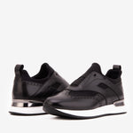 The Arcadia Black Leather Men Sneaker - TLW Shoes