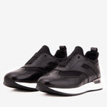 The Arcadia Black Leather Men Sneaker - TLW Shoes