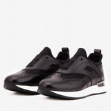 The Arcadia Black Leather Men Sneaker - TLW Shoes