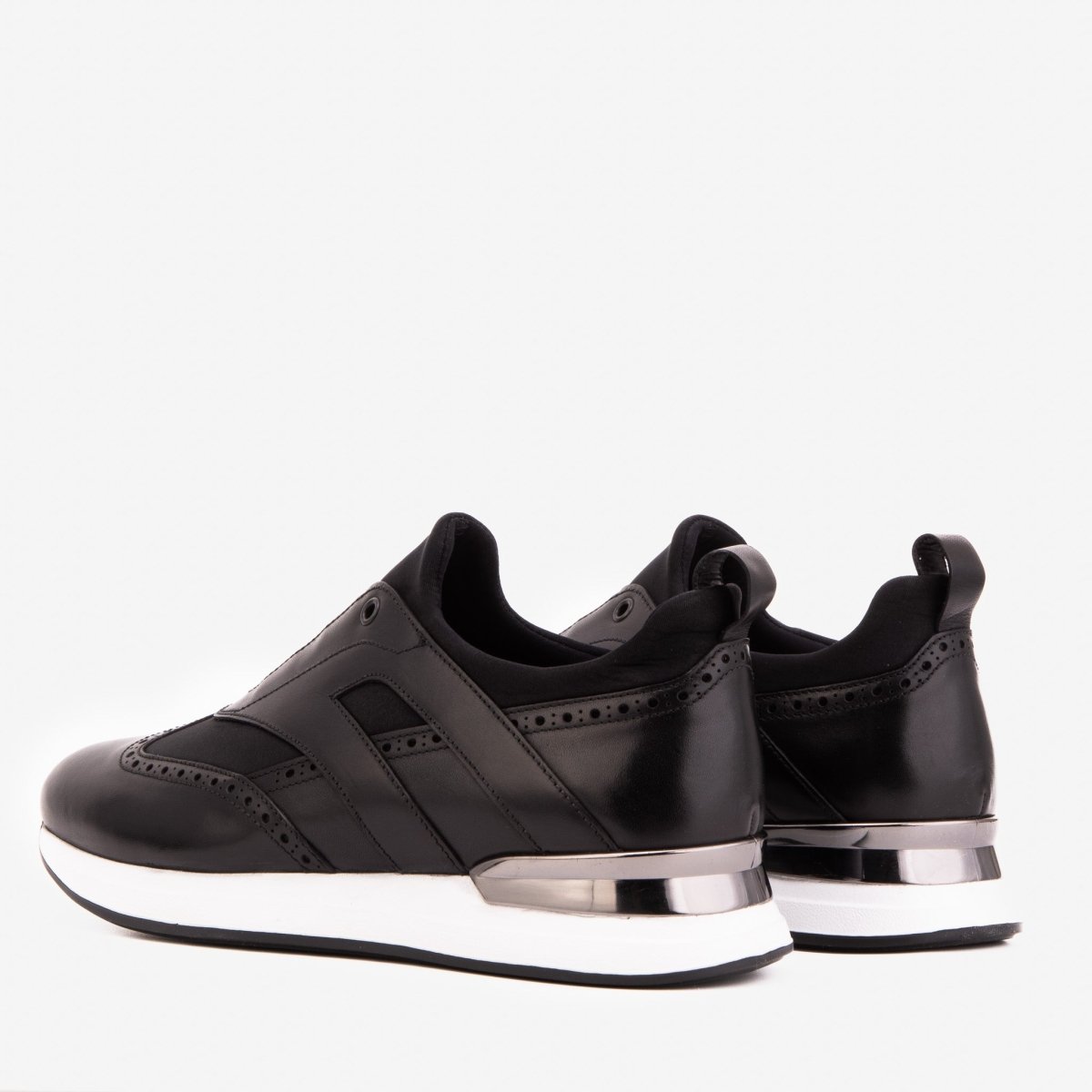 The Arcadia Black Leather Men Sneaker - TLW Shoes