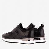 The Arcadia Black Leather Men Sneaker - TLW Shoes