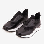 The Arcadia Black Leather Men Sneaker - TLW Shoes