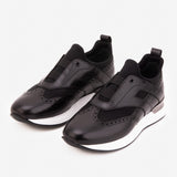 The Arcadia Black Leather Men Sneaker - TLW Shoes
