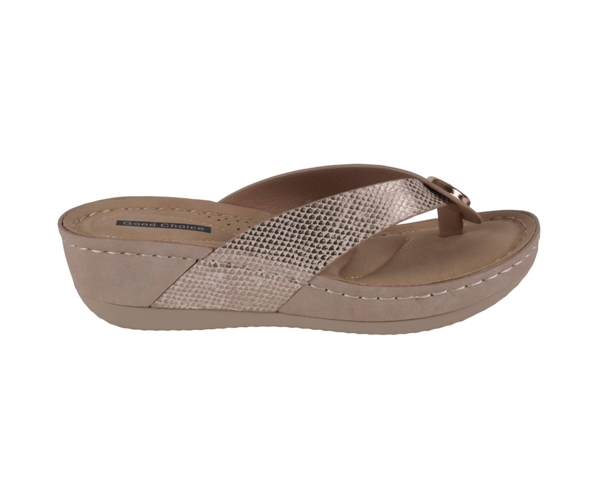 Women's Dafni Bronze Wedge Sandals - TLW Shoes