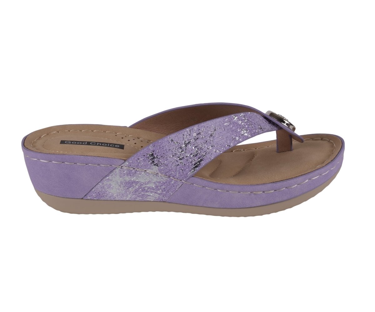 Women's Dafni Lilac Wedge Sandals - TLW Shoes