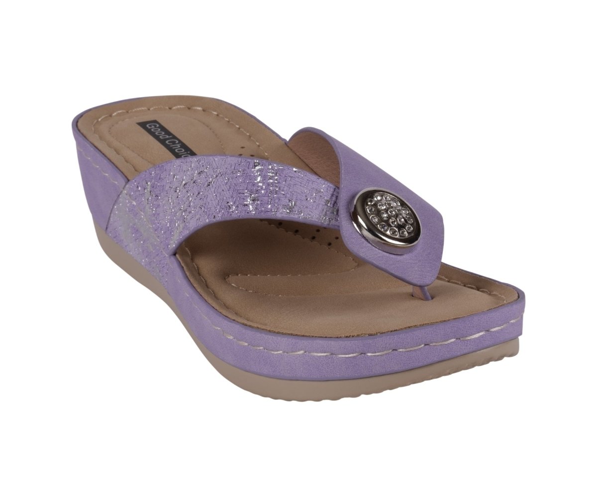 Women's Dafni Lilac Wedge Sandals - TLW Shoes