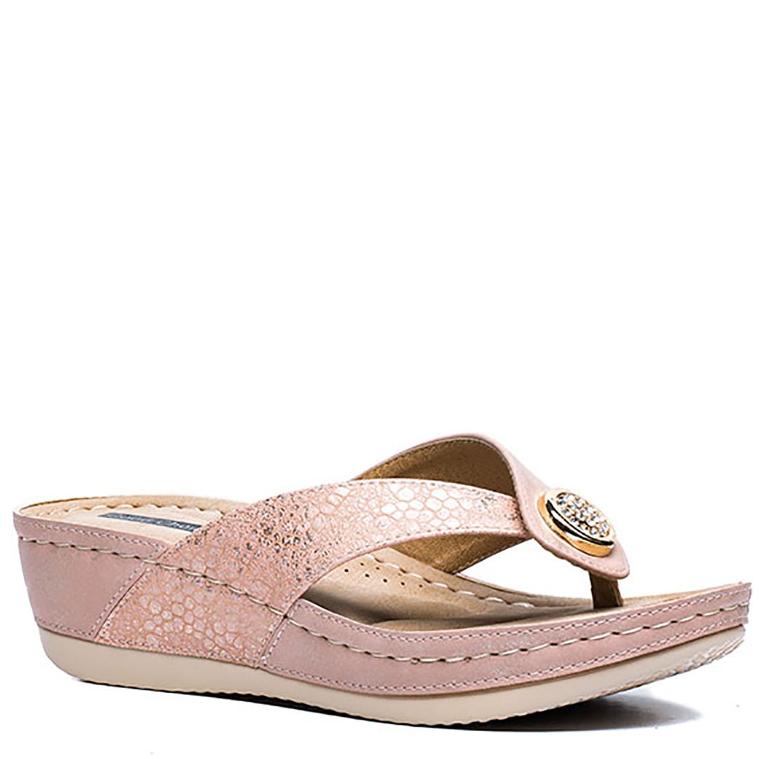 Women's Dafni Blush Wedge Sandals - TLW Shoes