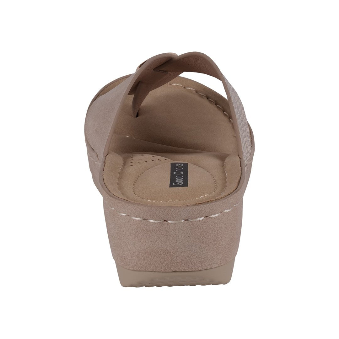 Women's Dafni Gold Wedge Sandals - TLW Shoes