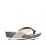 Women's Dafni Khaki Wedge Sandals - TLW Shoes