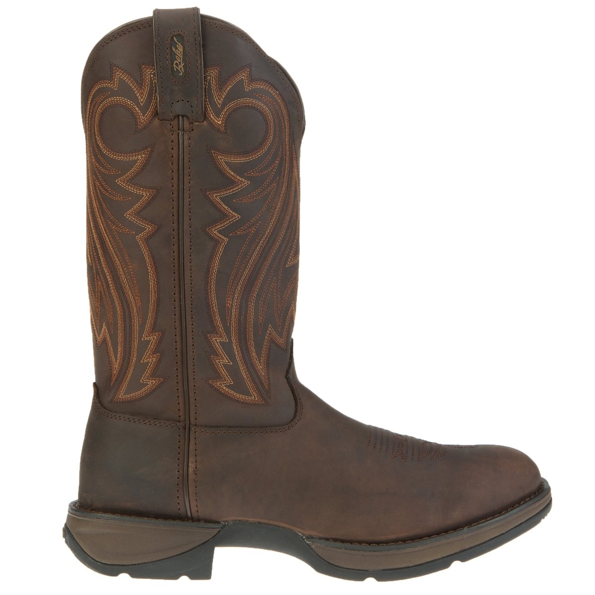 Durango Rebel Men's Western 12" Pull - on Work Boots Db5464 In Chocolate Wyoming - TLW Shoes