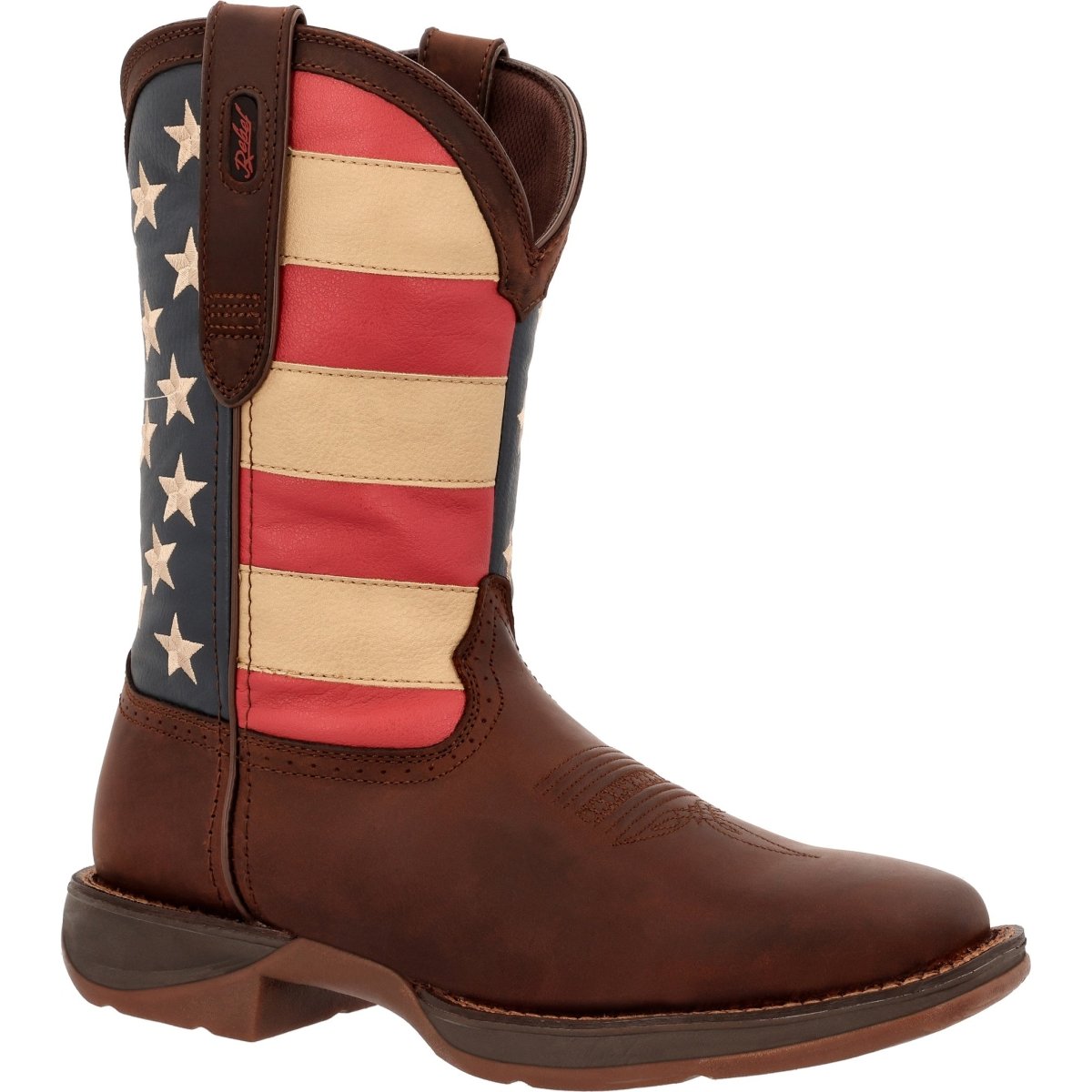 Durango Rebel Men's Patriotic Pull - On Western Flag Boots Db5554 In Brown - TLW Shoes