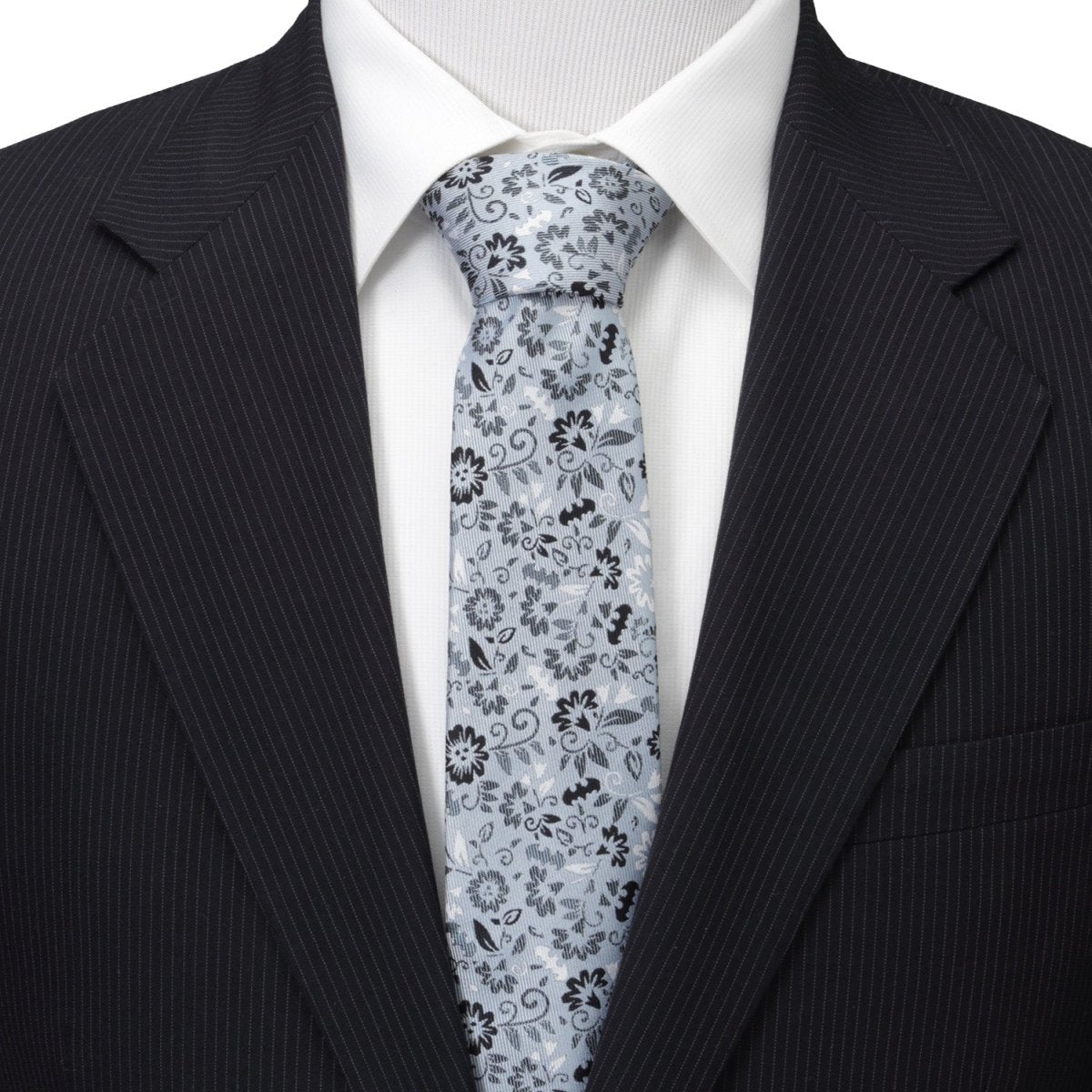 DC Batman Patterned Floral Blue Men's Tie - TLW Shoes