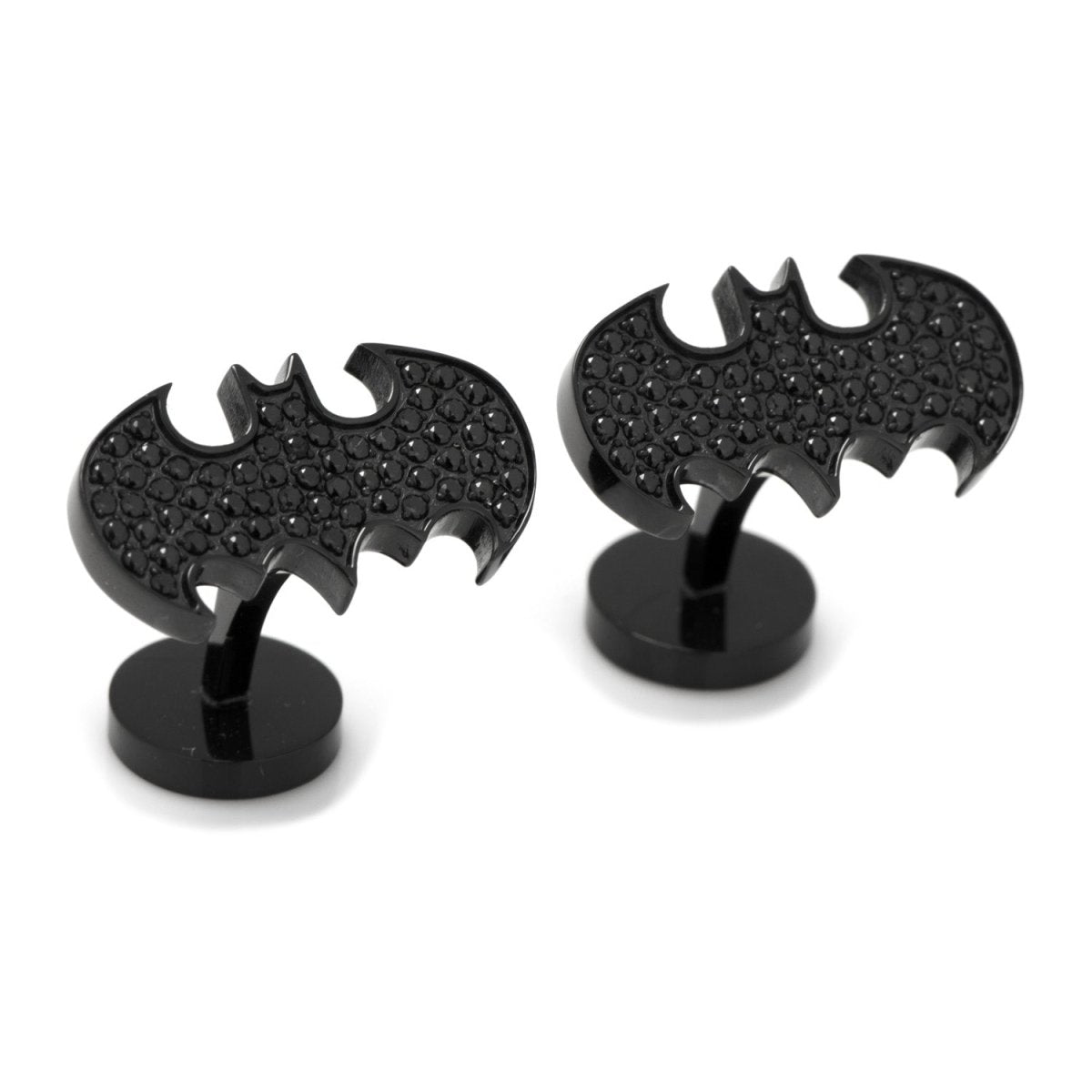 DC Batman Stainless Steel Black Pave Crystal Cufflinks - TLW Shoes