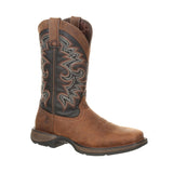 Durango Rebel Men's Western 12" Pull - on Work Boots Ddb0135 In Chocolate And Midnight - TLW Shoes