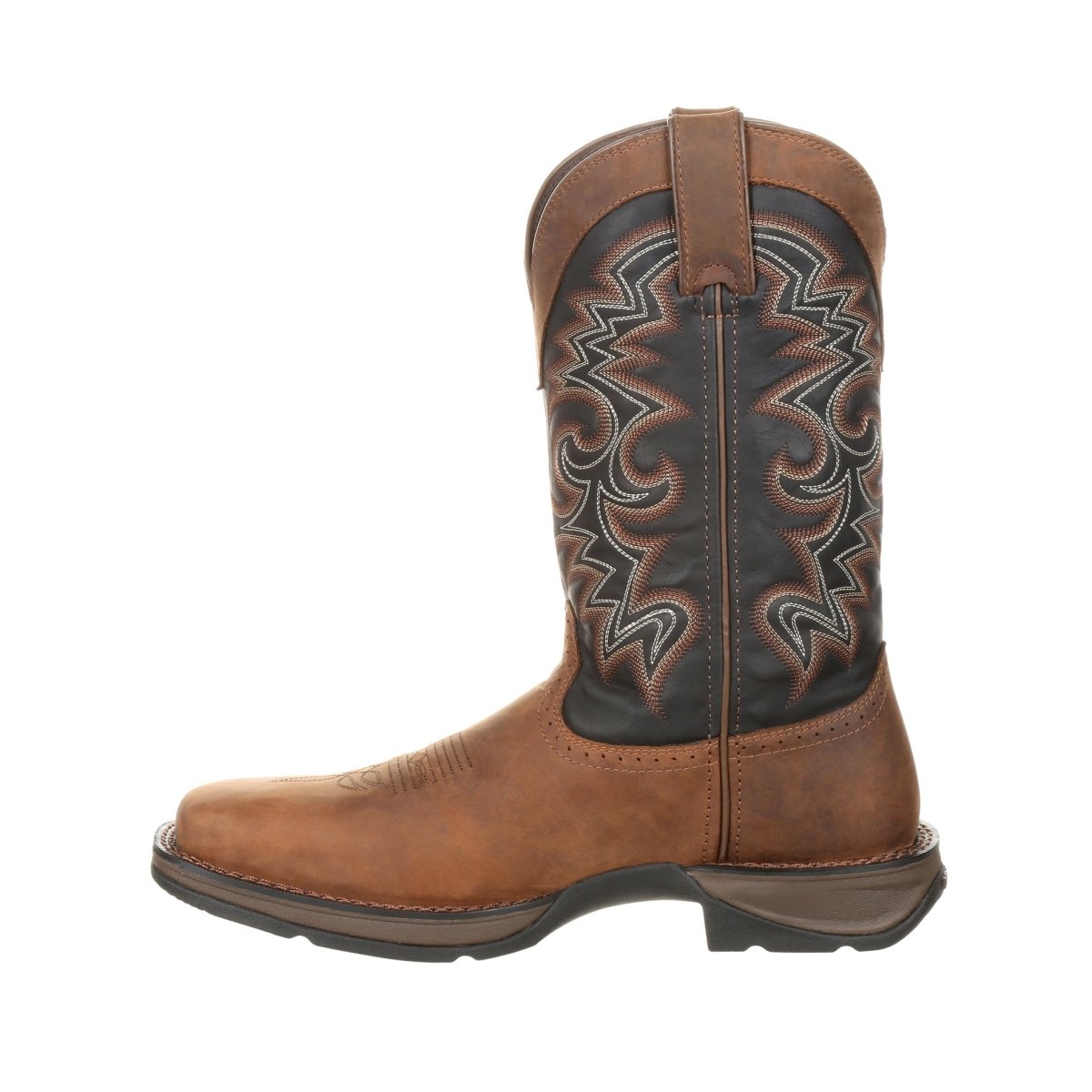 Durango Rebel Men's Western 12" Pull - on Work Boots Ddb0135 In Chocolate And Midnight - TLW Shoes