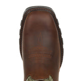 Durango Maverick Xp Men's 11" Waterproof Western Work Boots Ddb0177 In Oiled Brown And Forest Green - TLW Shoes