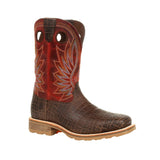 Durango Maverick Pro Men's Steel Toe Waterproof Western Work Boots Ddb0301 In Safari Elephant And Crimson - TLW Shoes