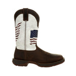 Durango Rebel Men's Distressed Flag Embroidery Western 12" Boots Ddb0312 In Bay Brown And White - TLW Shoes