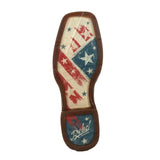 Durango Rebel Men's Distressed Flag Embroidery Western 12" Boots Ddb0312 In Bay Brown And White - TLW Shoes