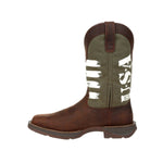 Durango Rebel Men's Western 12" Pull - on Work Boots Ddb0313 In Brown And Army Green - TLW Shoes