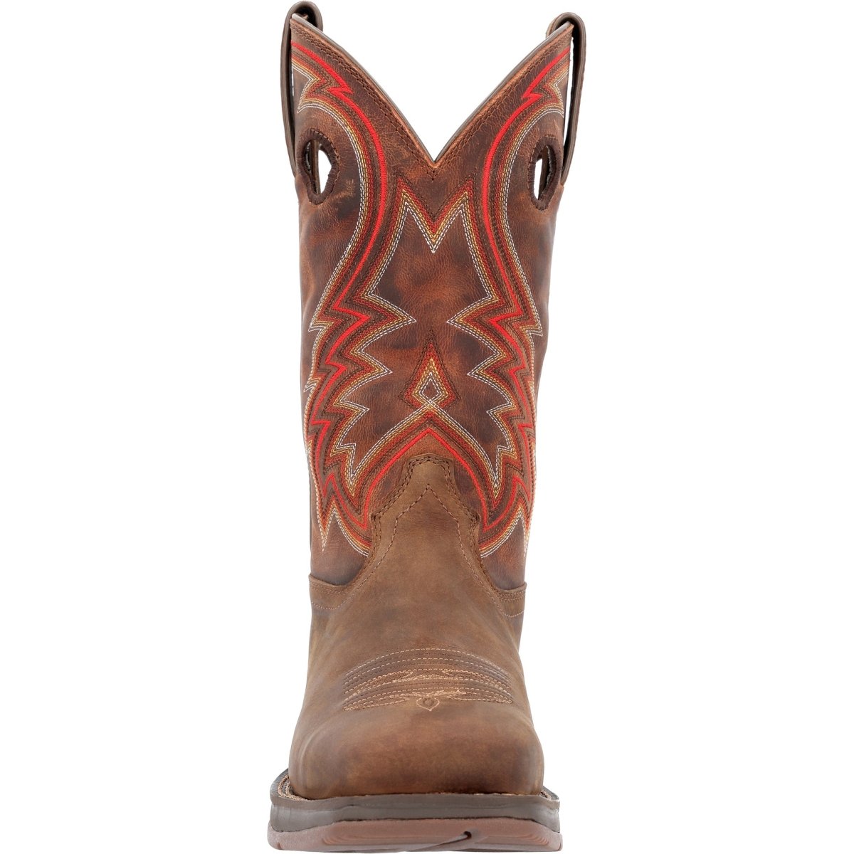 Durango Rebel Men's Western 12" Pull - on Work Boots Ddb0393 In Dark Chestnut - TLW Shoes