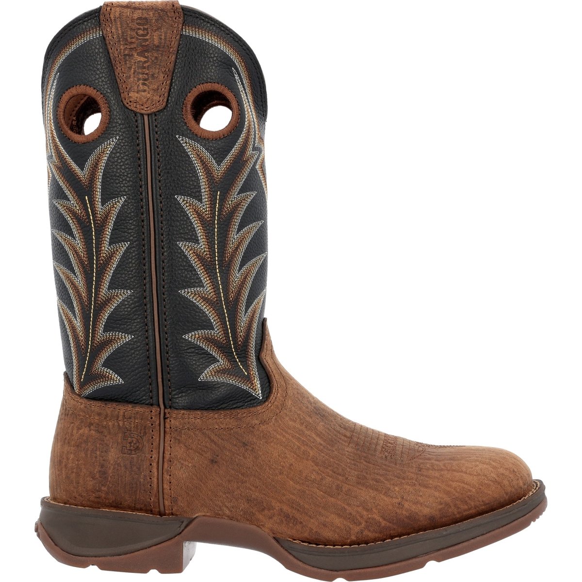 Durango Rebel Men's Western 12" Pull - on Work Boots Ddb0428 In Oak Bark And Midnight - TLW Shoes