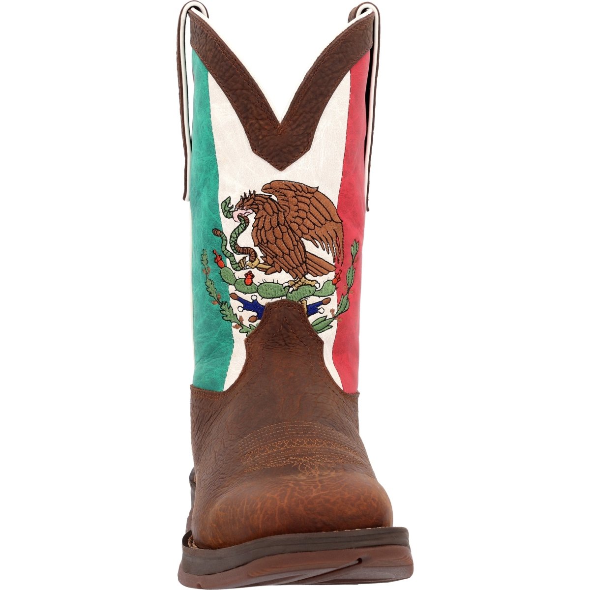 Durango Rebel Men's Mexico Flag Western Pull - on Work Boots Ddb0430 In Brown - TLW Shoes