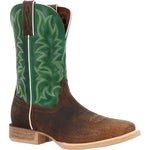 Durango Rebel Men's Western 11" Pull - on Work Boots Ddb0461 In Bridle Brown And Evergreen - TLW Shoes