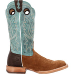 Durango PRCA Collection Men's Roughout Western Boots Ddb0467 In Whiskey Tobacco And Aqua - TLW Shoes