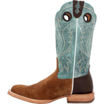 Durango PRCA Collection Men's Roughout Western Boots Ddb0467 In Whiskey Tobacco And Aqua - TLW Shoes