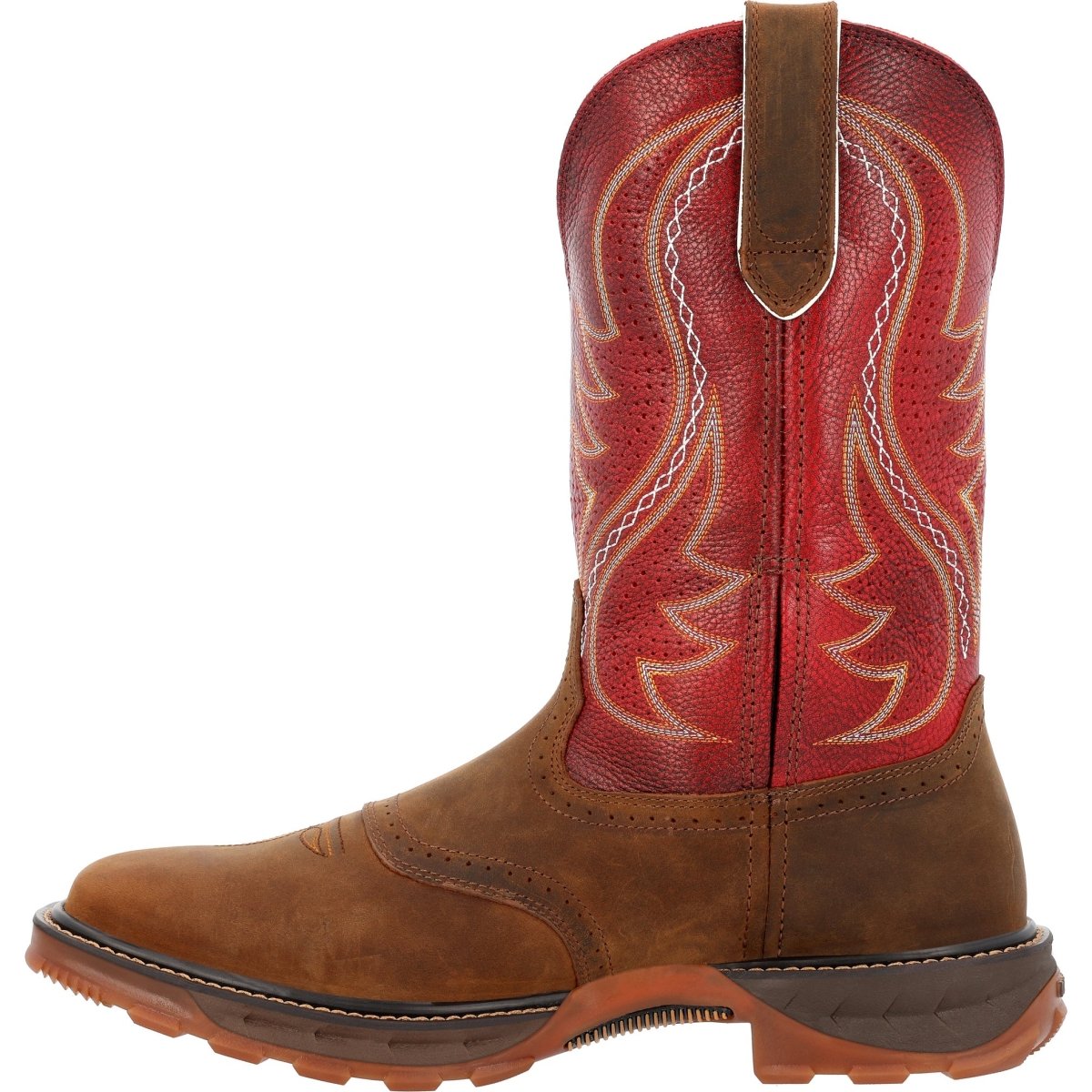 Durango Maverick Xp Men's Ventilated with InsulKul™ Work Boots Ddb0479 In Briar Brown And Crimson Red - TLW Shoes